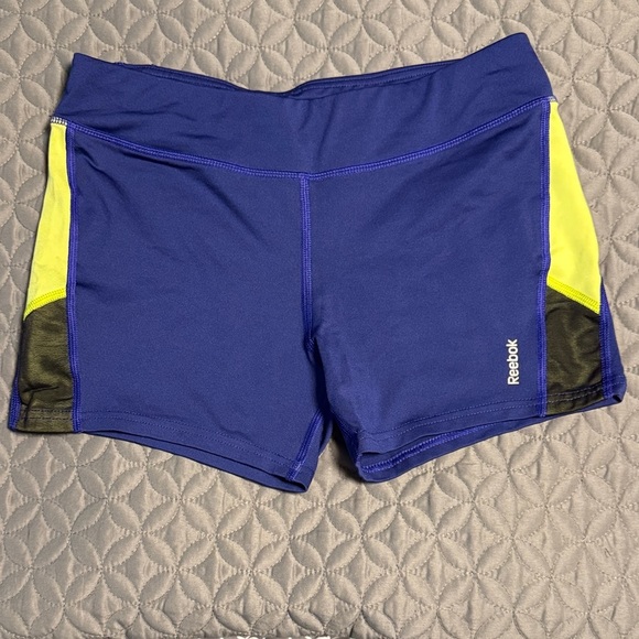 Reebok Kids Shorts in Blue and Neon Yellow - Picture 1 of 4